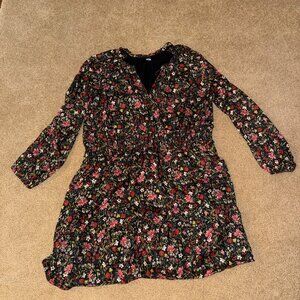 OLD NAVY LONG SLEEVE DRESS WOMENS XXL FLORAL
